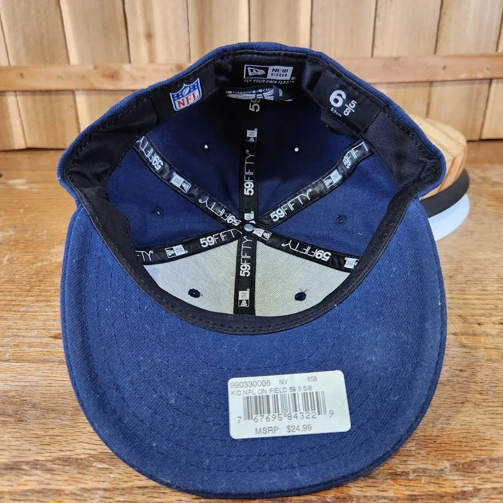 Dallas Cowboys Hat Cap Fitted Boys‎ 6 5/8 Blue NFL Football On Field New Era